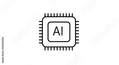 AI chip illustration on a plain white background
