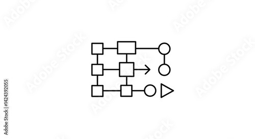 Flowchart diagram with arrows and blocks on white background