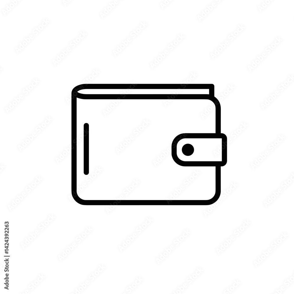 wallet illustration in minimalist style outlined in black wallet illustration in minimalist style outlined in black