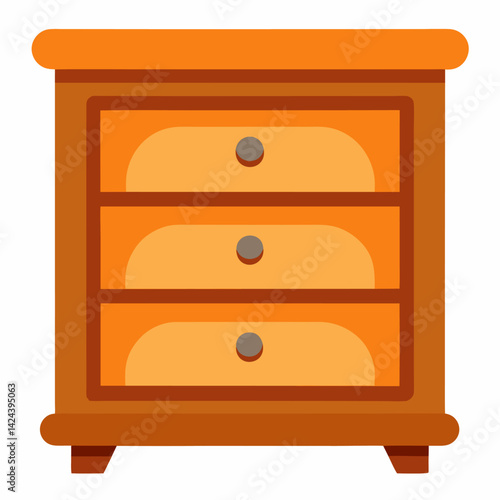 wooden dresser furniture vector icon with white background