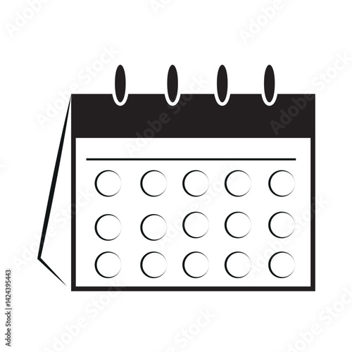 3D Calendar Icon with Circular Date Indicators