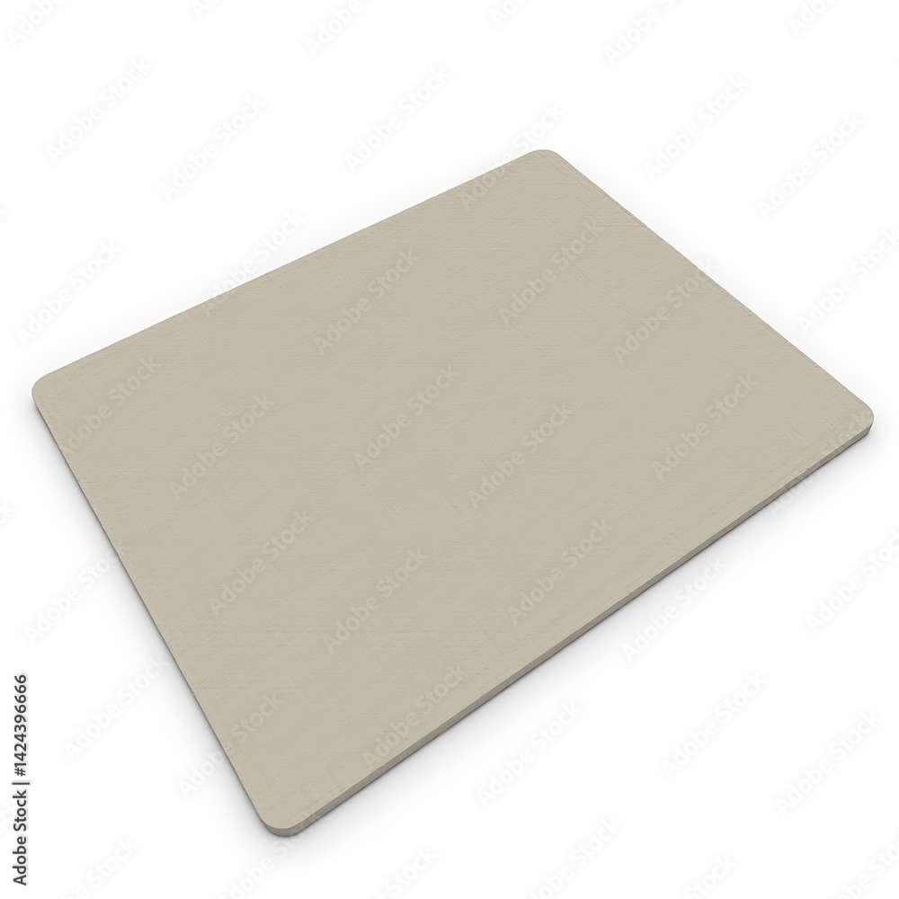 Beige Rectangular Mousepad Mockup Isolated on White