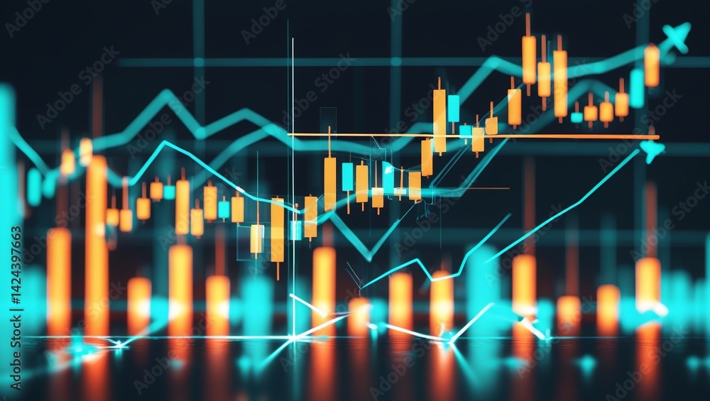 Naklejka premium Abstract Stock Market Volatility and Trends