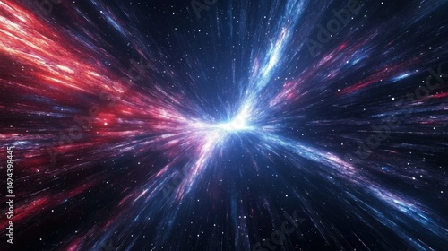 Obraz na płótnie Abstract flight in space hyper jump 3d illustration
