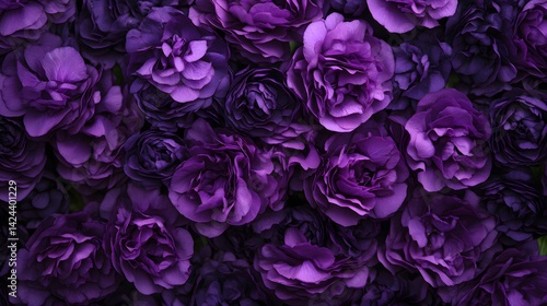 Vibrant Purple Flowers Bouquet Close Up AI Art