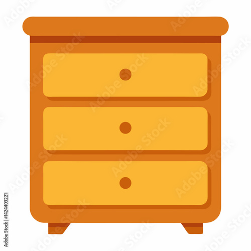new wooden dresser furniture vector icon on white background