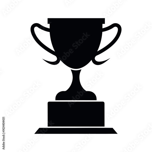 trophy black vector silhouette with white background
