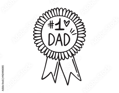 best dad prize medal for daddy. happy fathers day concept icon doodle hand drawn. 
