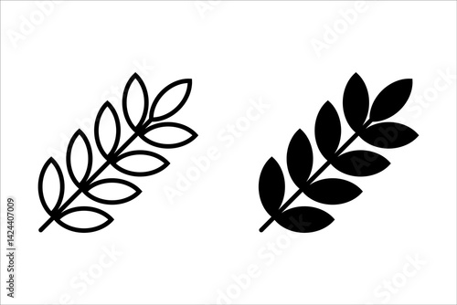 Carbohydrate icon. black outlined wheat grain symbol isolated on white background. 