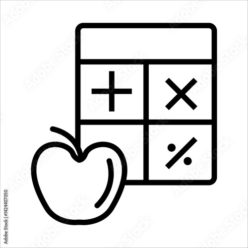 counting calories icon line vector design illustration template in trendy style