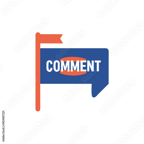 Comment Flag Icon in Modern Style with Bold Colors  