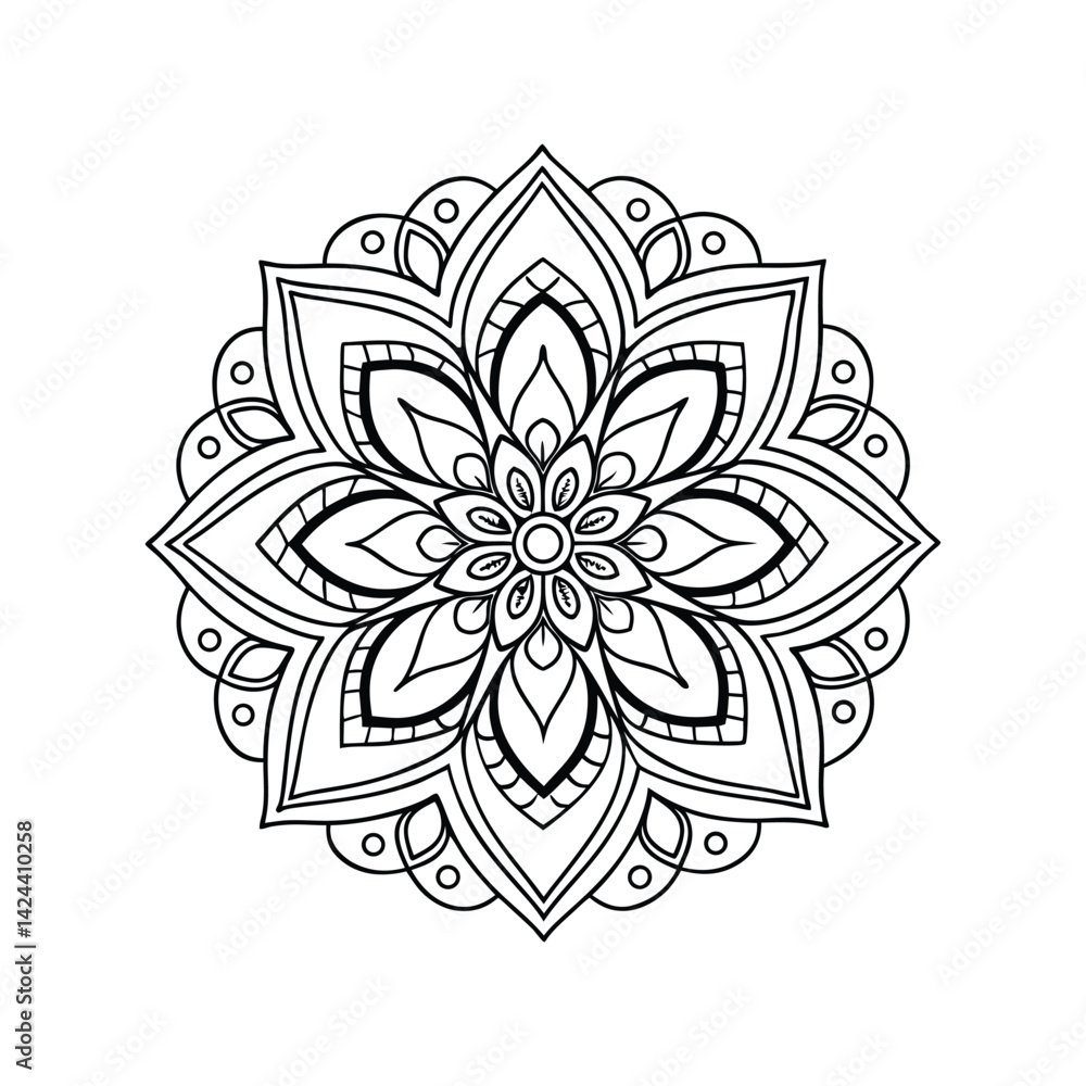 abstract floral mandala design element abstract floral mandala design element