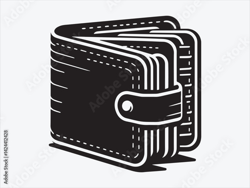 Wallet Silhouette with Folded Design for Finance, Personal Accessories, and Everyday Essentials