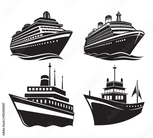 Maritime Ship Vector Ocean Travel and Adventure Theme