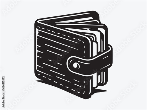 Wallet Silhouette with Folded Design for Finance, Personal Accessories, and Everyday Essentials