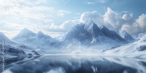 Wallpaper Mural A surreal mountain range with flowing silver liquid peaks  Torontodigital.ca