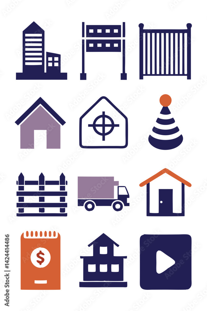 Assorted Icon Set: Real Estate, Finance, and Home Assorted Icon Set: Real Estate, Finance, and Home