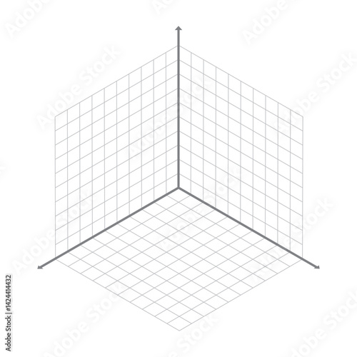 Isometric 3D Coordinate Grid with Axes