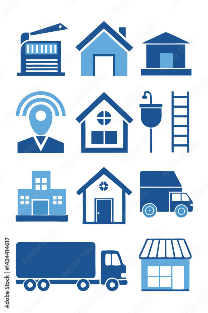 Home Services and Delivery Icons Vector Set Illustration Home Services and Delivery Icons Vector Set Illustration