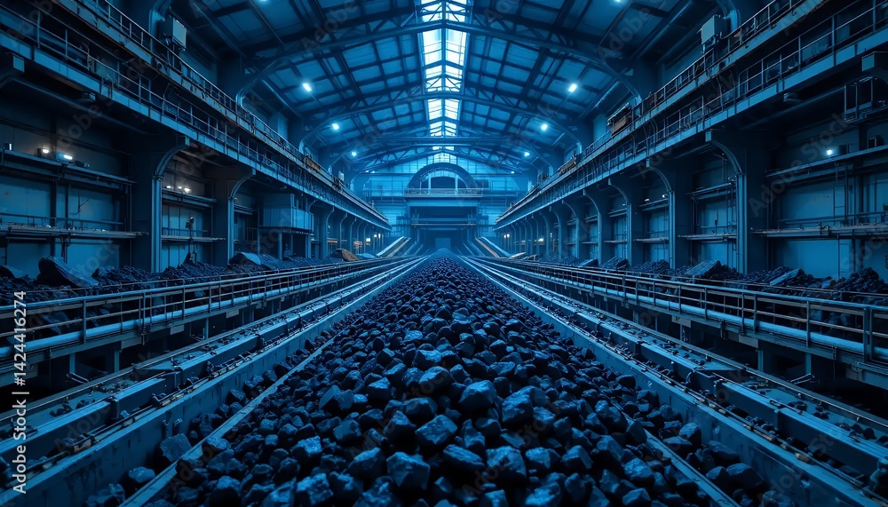 Naklejka premium Coal inside industrial building