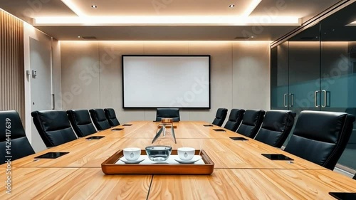 Wallpaper Mural Conference room meeting space office interior design corporate boardroom furniture chairs table modern 100 Torontodigital.ca