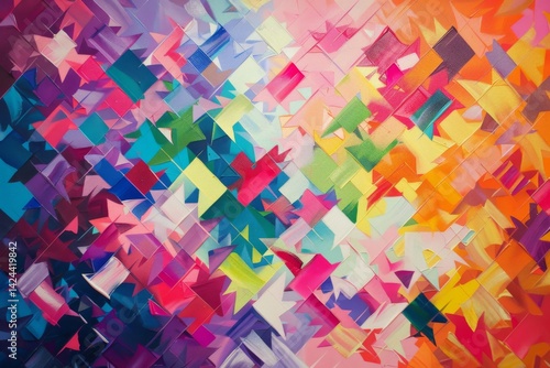 vibrant diamond pattern painting background