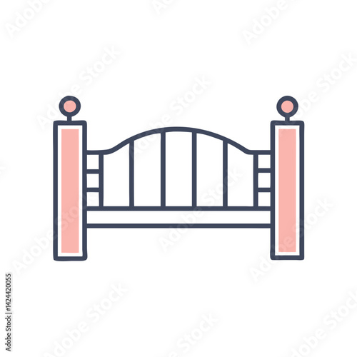 Stylish Isolated Gate Icon Vector on Black Background
