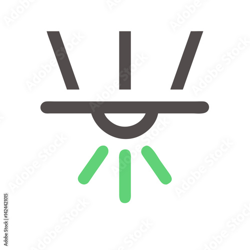 Sprinkler Icon Graphic with Green Water Spray Pattern