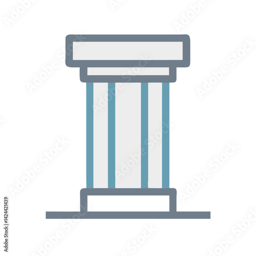 Stylized Greek Column Illustration on Black Background Vector
