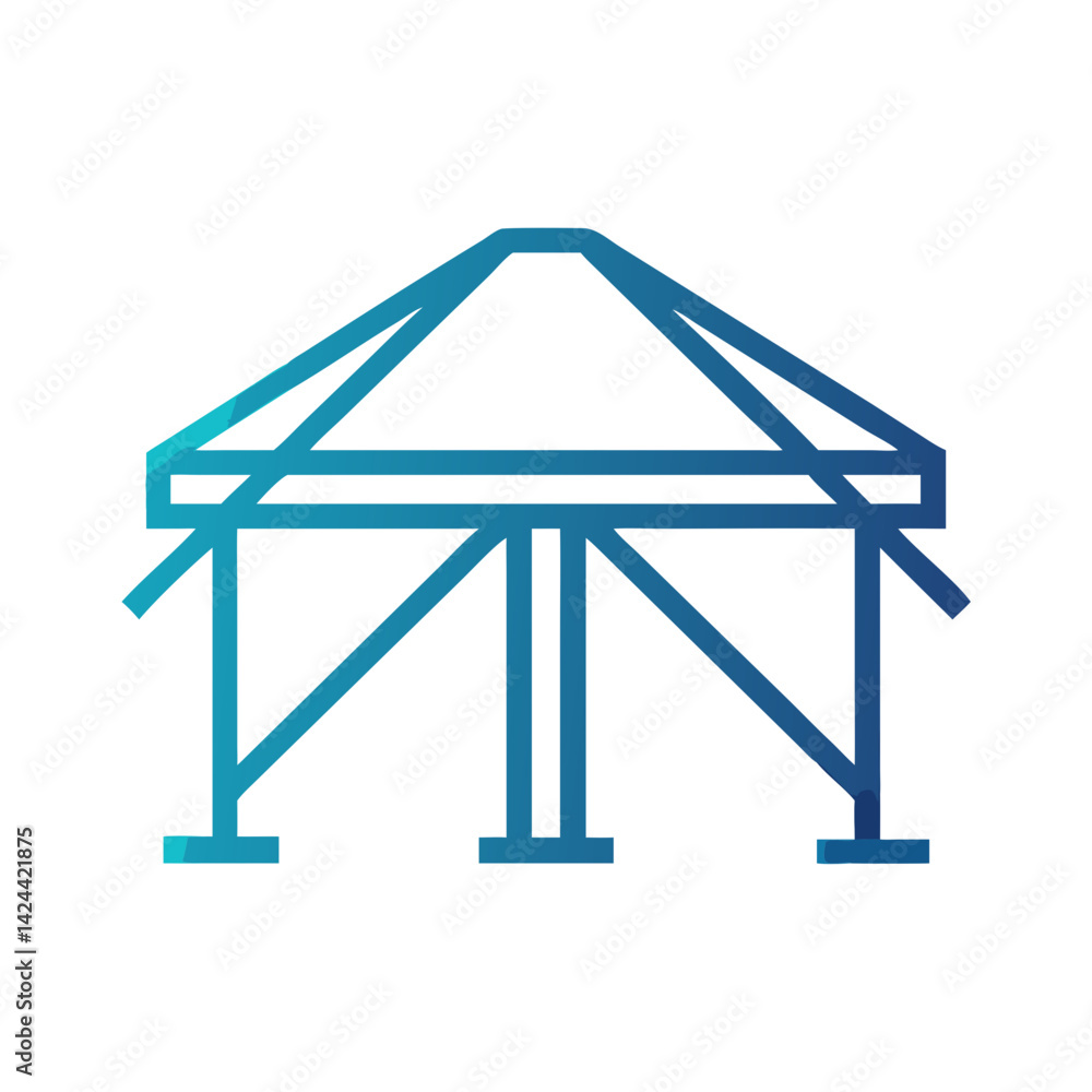 Shipping container outline illustration, blue gradient, black background Shipping container outline illustration, blue gradient, black background