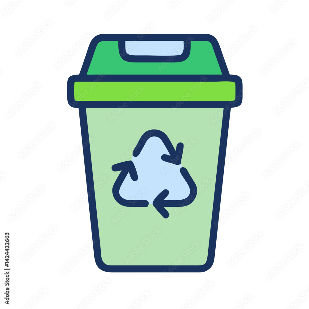 Recycle bin icon symbolizing sustainability and environmental awareness Recycle bin icon symbolizing sustainability and environmental awareness