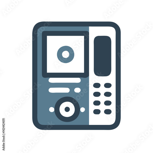 Vector icon of video intercom, security system equipment