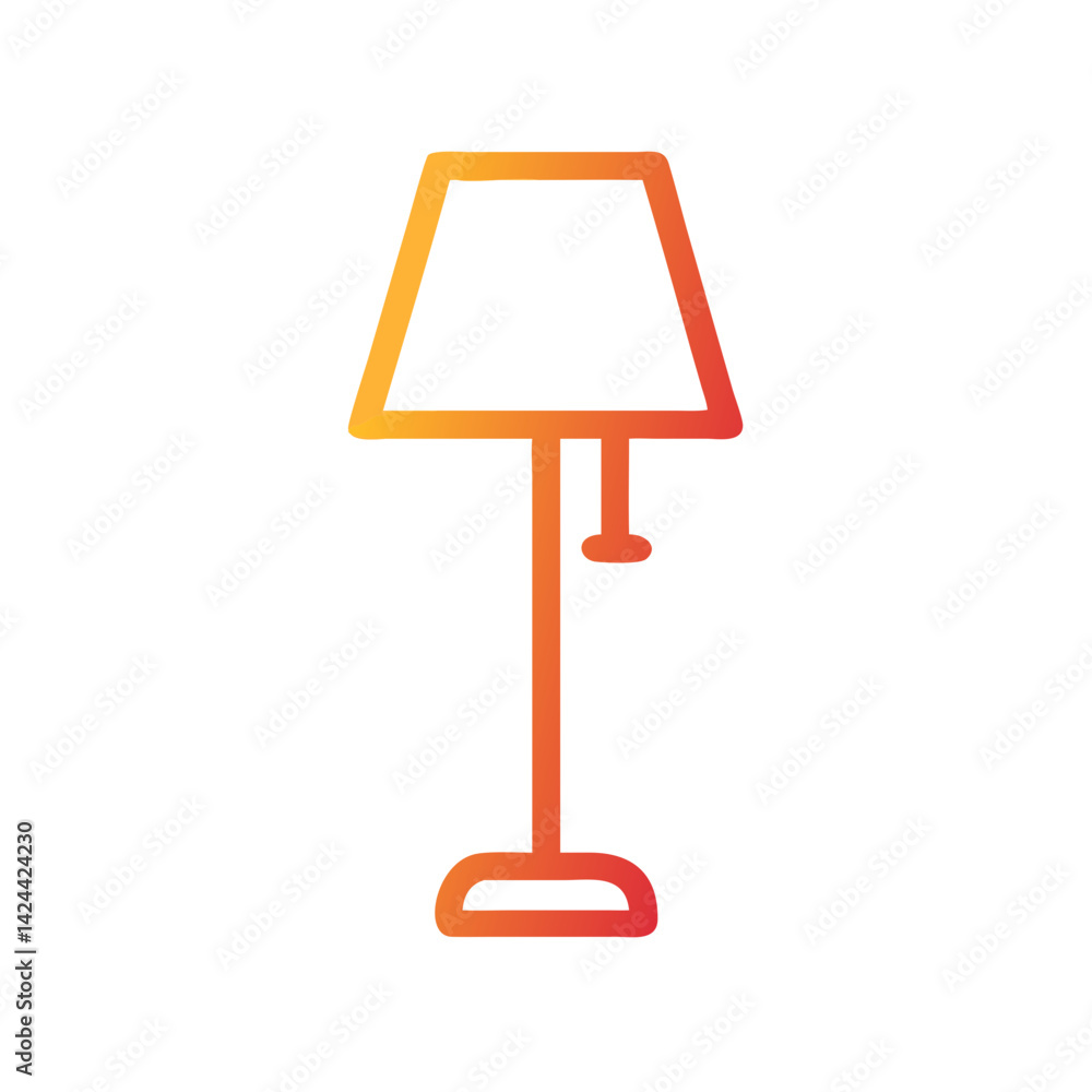 Orange Floor Lamp Icon - Design and Decoration Orange Floor Lamp Icon - Design and Decoration
