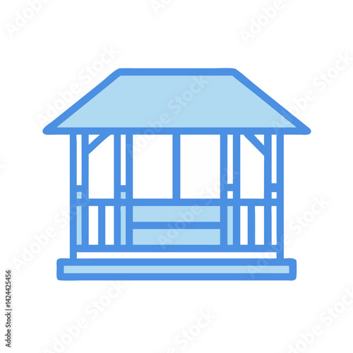 Blue Pavilion Illustration on a Black Background Image