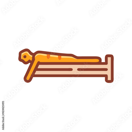 Ancient Egypt Mummy on Funeral Bed Illustration Vector