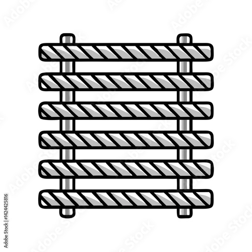 Abstract Gray and White Parallel Lines and Vertical Posts