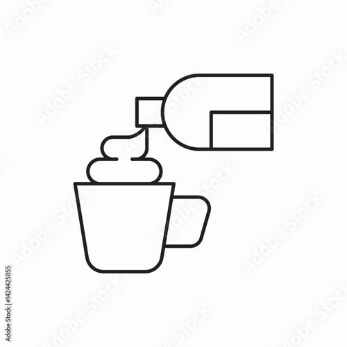 add cream to coffee icon vector sign