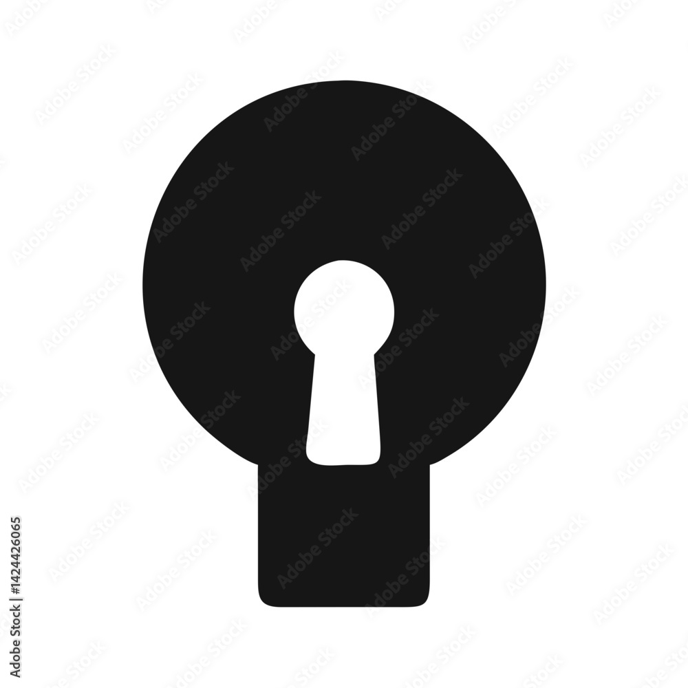 Keyhole symbol in dark, security, unlock abstract Keyhole symbol in dark, security, unlock abstract