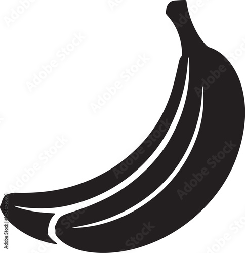 Minimalist Black Banana Silhouette Vector Graphic Perfect For Icon Design