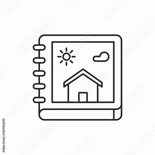 home house image album icon vector sign