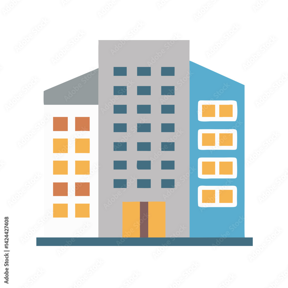 Modern Building Icon Flat Design Style Architecture Modern Building Icon Flat Design Style Architecture