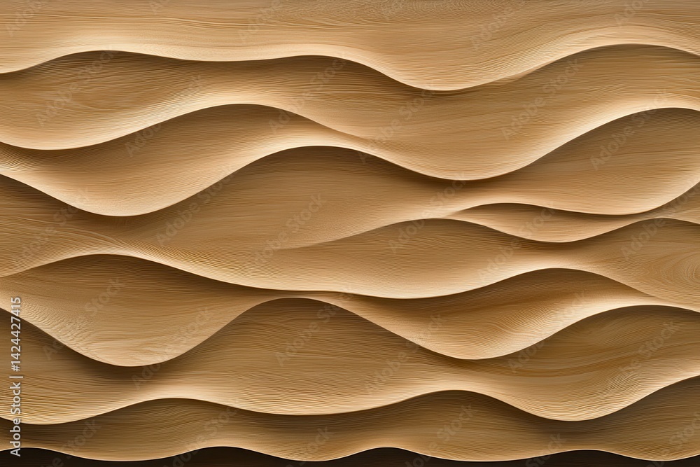 Wood panel with flowing waves