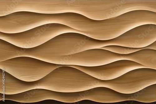 Obraz na płótnie Wood panel with flowing waves w salonie
