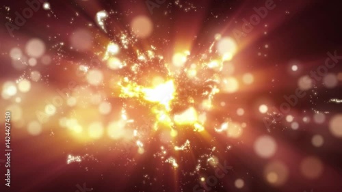 Abstract Fantasy Background Shiny Particles Dust Rays And Energy Flow Loop
