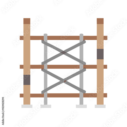 Construction Scaffolding Illustration Structure with Black Background Design