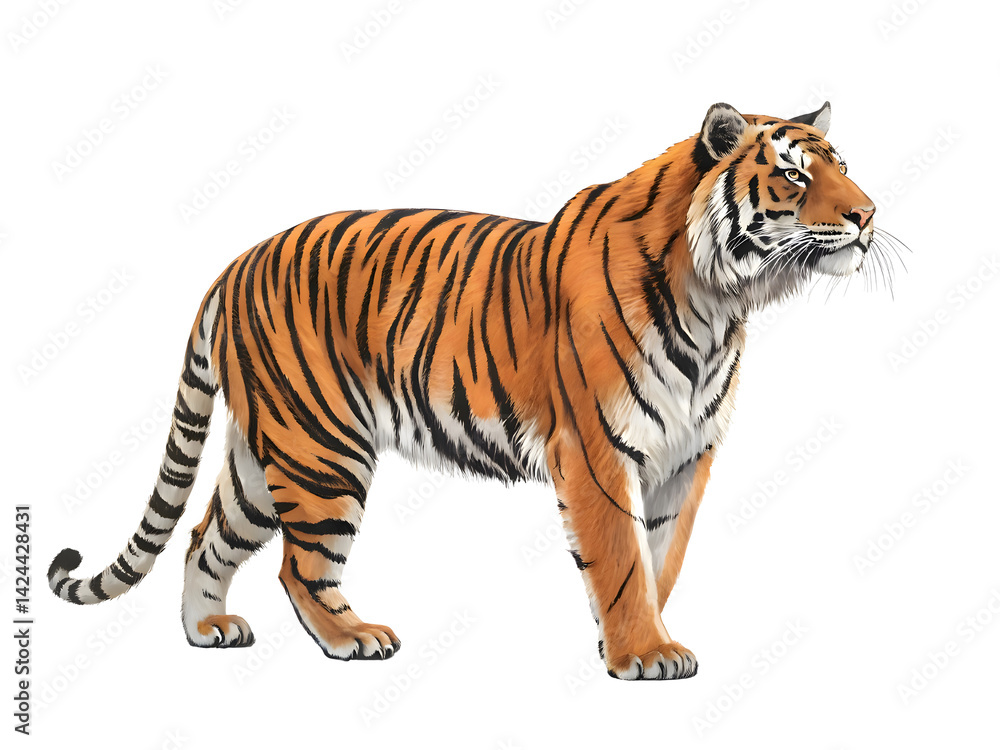 Fototapeta premium The Royal Bengal Tiger Isolated 