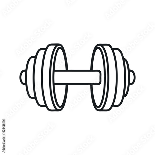 outline of dumbbell with white background