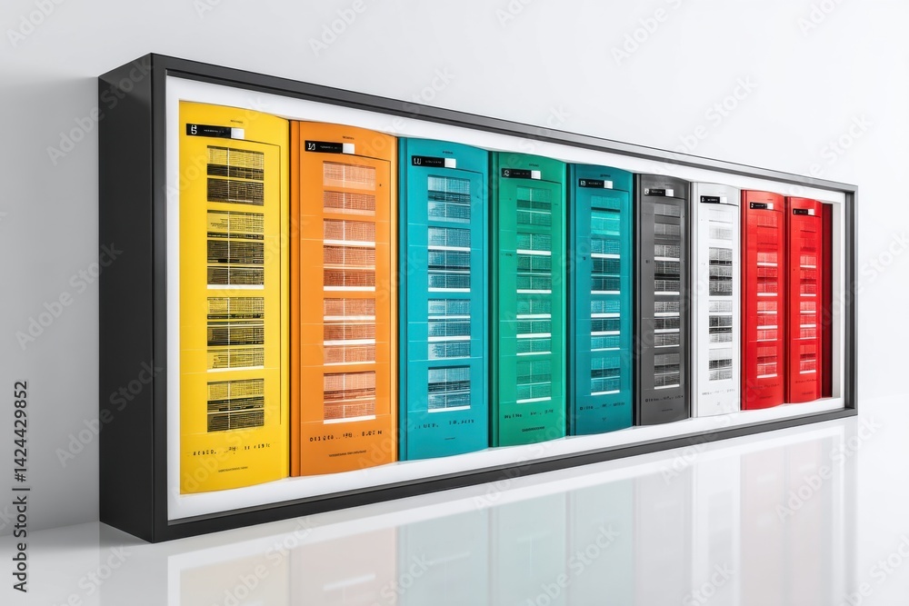 Colorful Electrical Panel Display: A Modern Showcase of Energy Distribution Systems Colorful Electrical Panel Display: A Modern Showcase of Energy Distribution Systems