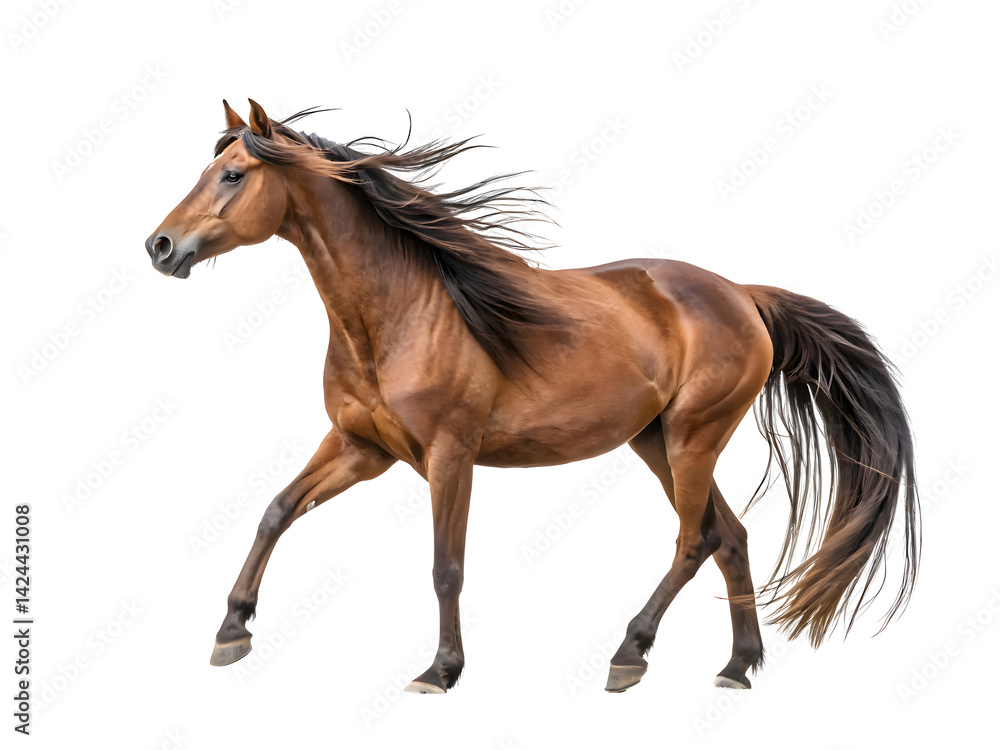 A red horse isolated A red horse isolated