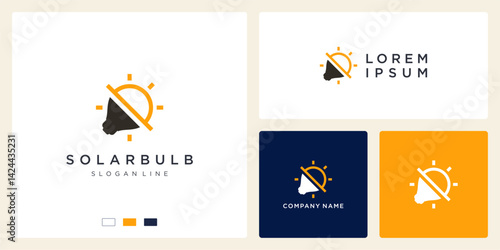 Solar bulb logo design template